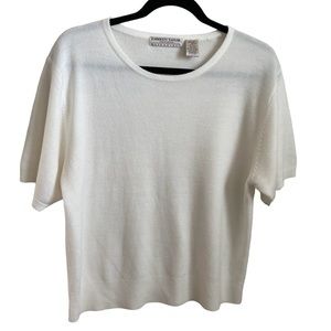 Carolyn Taylor Short Sleeve Off-White Sweater